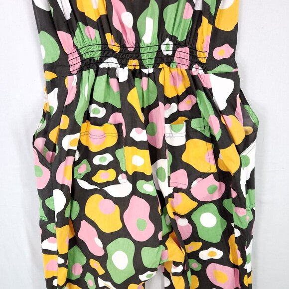Nooworks Jumpsuit XL Egg Print Coveralls Sleeveless Pockets - Picture 5 of 16
